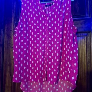 Apt. 9 Pink and White Sleeveless Blouse